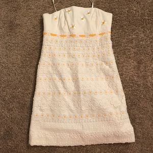 Lilly Pulitzer white and yellow cocktail dress 4